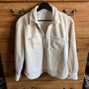 Madewell cream corduroy 1/4 zip